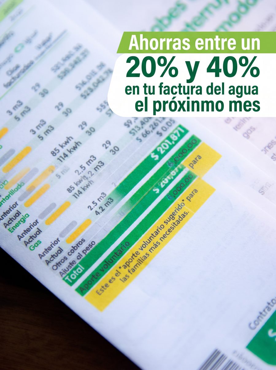 Ahorras entre un 20% y 40% en tu factura de agua el próximo mes